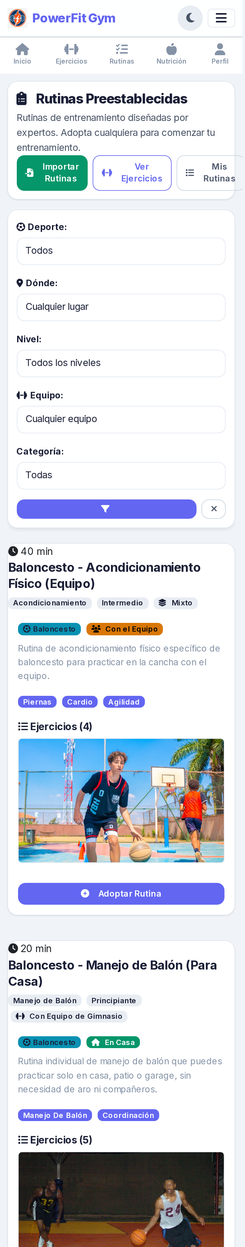 Rutinas Preestablecidas