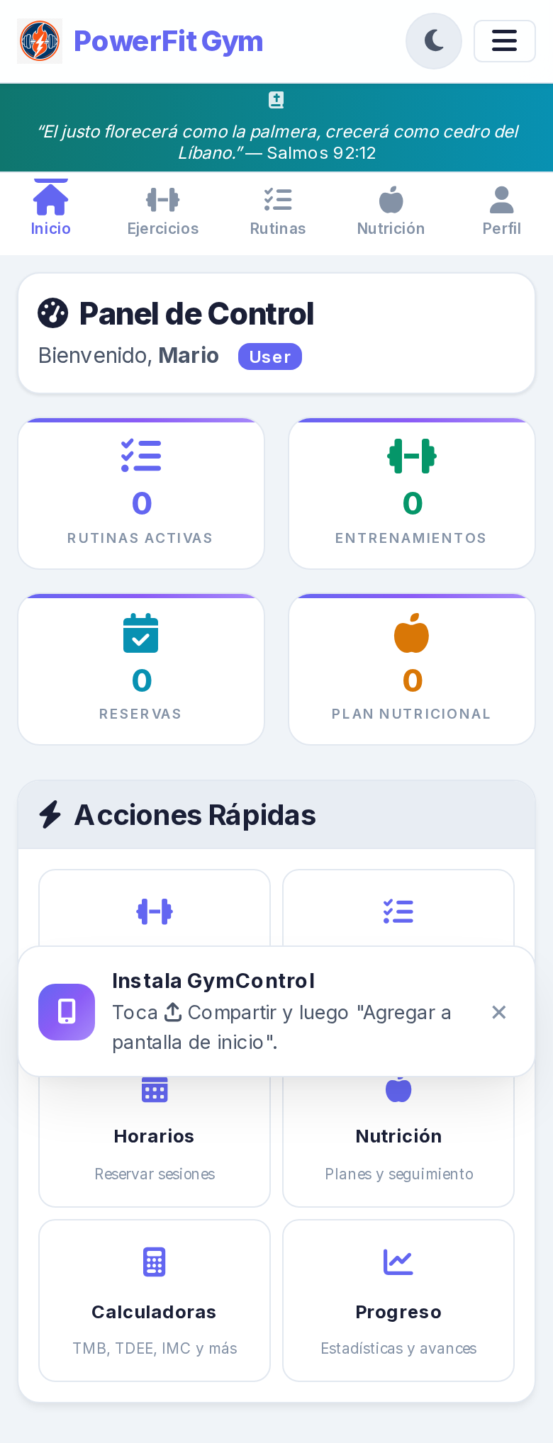 Captura de GymControl