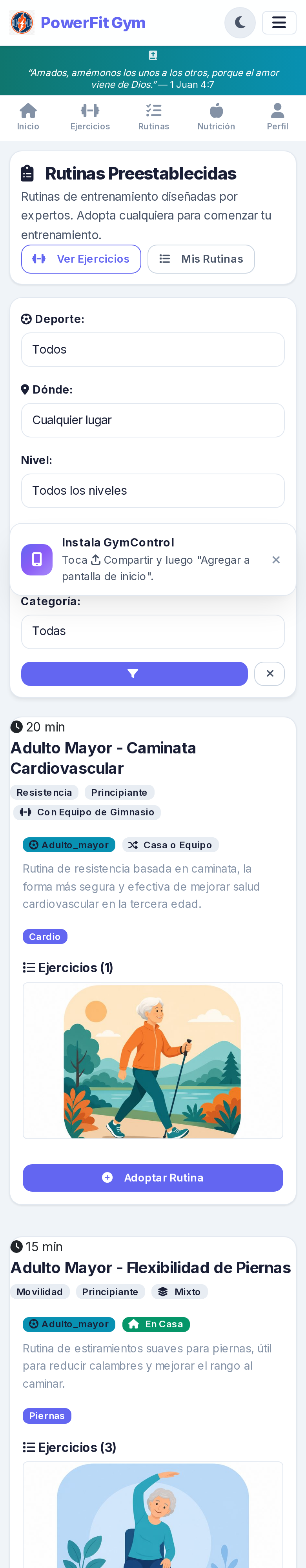 Rutinas Preestablecidas