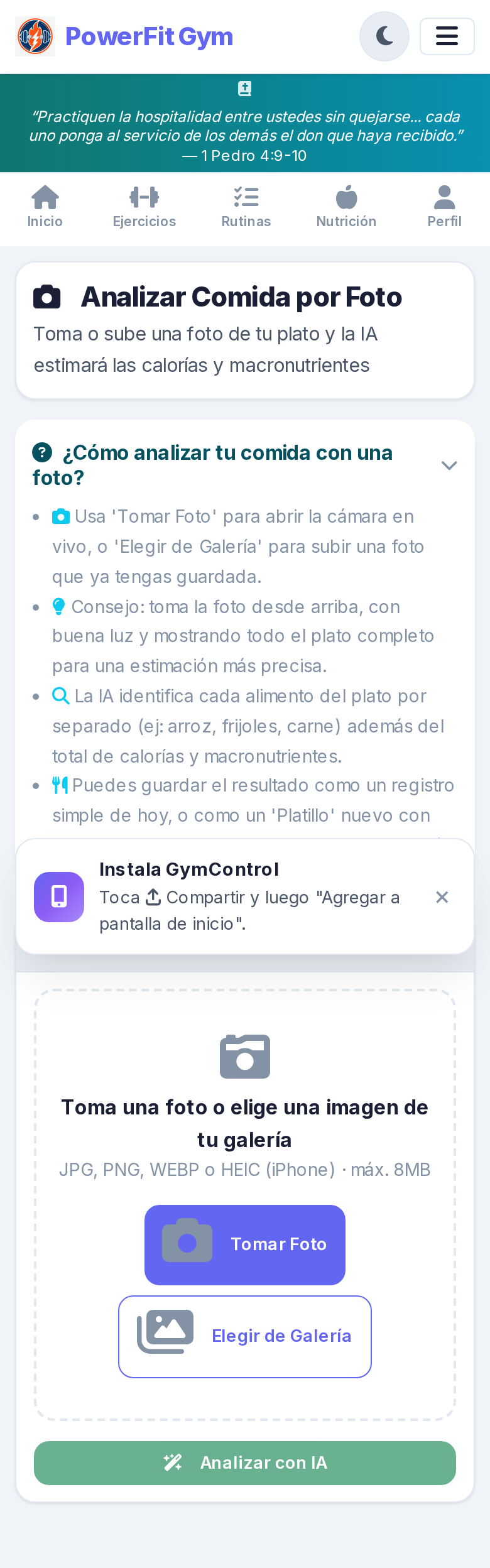 Captura de GymControl