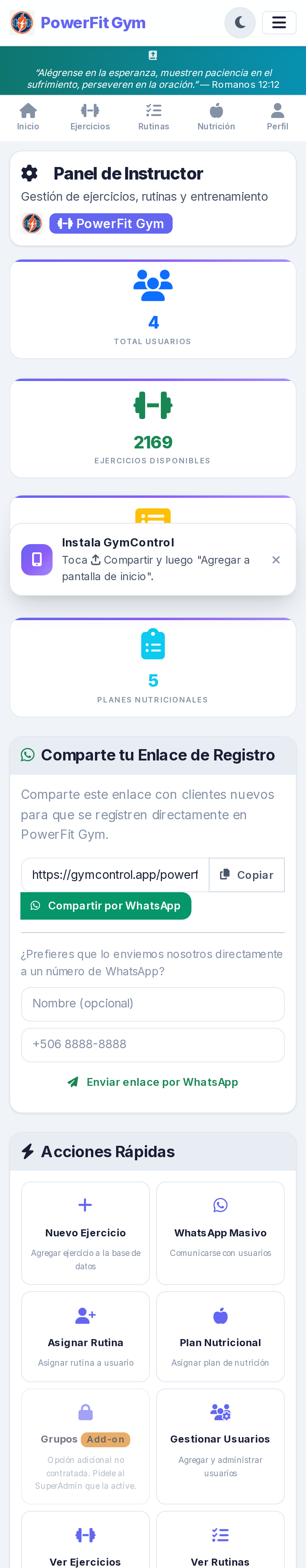 Captura de GymControl
