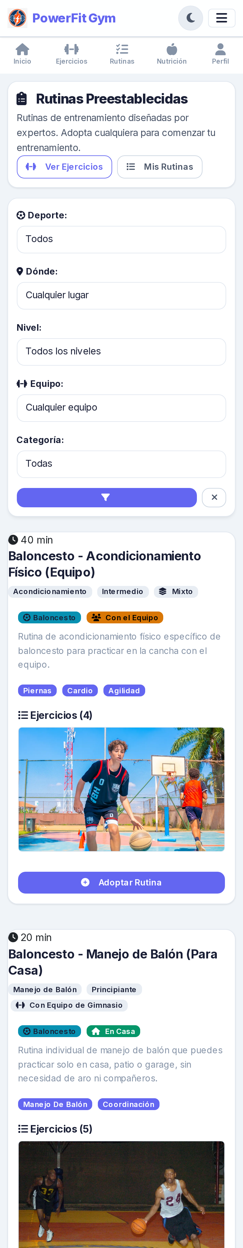 Rutinas Preestablecidas